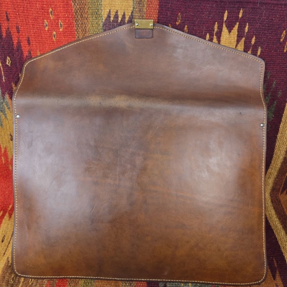 Vintage HARTMANN Belting Leather Envelope Document Case Portfolio Brass Lock/Key - Picture 6 of 13